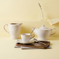 Service de table en céramique blanc crème ST, assiettes, bols, tasses en porcelaine, ensemble de table, juego de vajilla, hôtel, restaurant, restauration, en gros