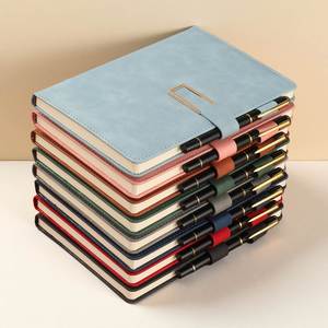 Promotion A5 Custom Luxury PU Leather Spiral & Sewing Bound Notebook with Magnetic Buckle Cover for Business - Product Image 5