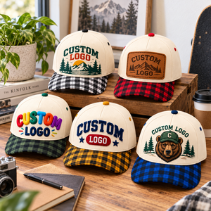 Gorra de Béisbol OEM ODM Personalizada con Letras 3D en Relieve, Visera a Cuadros, Venta al Por Mayor, Multicolor, Ligera, Transpirable y Duradera para Mujer - Product Image 3