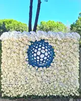 Amina Artigianali su misura artificiale bianco fiori da parete fondali di nozze per la decorazione