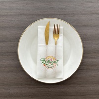 Serviettes en papier 55gsm personnalisées avec logo Serviettes de restaurant personnalisées Serviettes de table Airlaid
