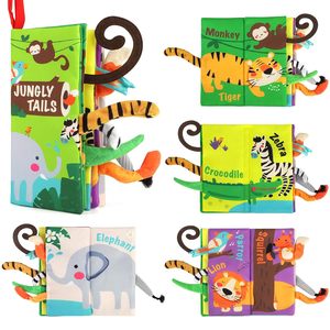 Livre en tissu pour bébé avec design de queue froissée, jouet de dentition en tissu doux, jouet lavable à toucher et à sentir, 23cm*13.5cm - Product Image 1