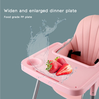 Chaise haute multifonctionnelle réglable pour l'alimentation des bébés, table en plastique pour enfants et chaise d'alimentation pour bébés
