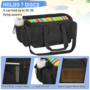 Sac de rangement pour disques de golf personnalisé de grande taille, nouveau design, 24+ disques, durable, grande capacité avec séparateurs et plusieurs poches latérales - Product Image 5