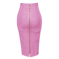 Jupe crayon moulante sexy à bandage avec fermeture éclair dorée 58 cm pour femme, collection été 2026, plusieurs couleurs et tailles