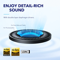 سماعات رأس أصلية Soundcore Q45 بخاصية إلغاء الضجيج وقضاء على الضوضاء لمدة 50 ساعة، سماعة رأس لاسلكية ذات صوت عالي الوضوح LDAC