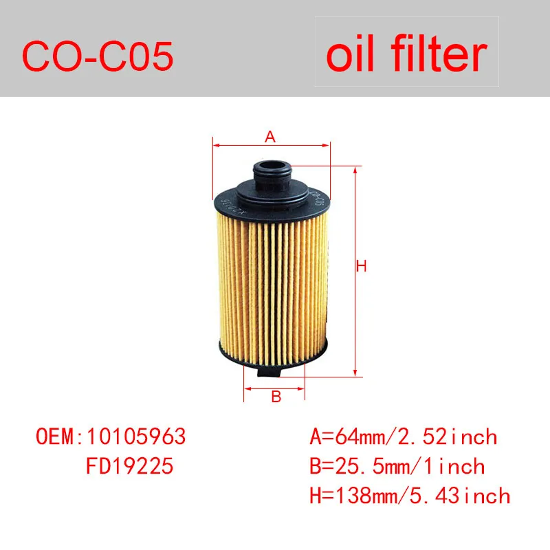 CO-C05 Oil Filters SH40X20136 10105963 Oil Filter for MG GS ROEWE RX5 RX8 Eco Engine Baic X35 1.5