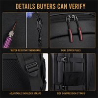 Sac à dos professionnel OEM personnalisé multi-compartiments avec compartiment pour ordinateur portable 15,6 pouces et pochette pour chariot, idéal pour les acheteurs en voyage