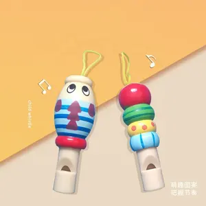 2024 nouveau bébé sifflement jouet en bois couleur aléatoire jouets dessin animé Animal sifflet éducatif Instrument de musique jouet