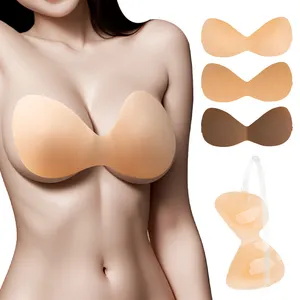 High Quality One-piece Connected Design Free Bra Silicon Sticky Adhesive Bra