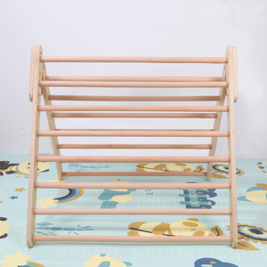 Estructura de Juego Interior de Madera para Niños con Tobogán, Escalera y Asas Antideslizantes, Diseño Geométrico - Product Image 4