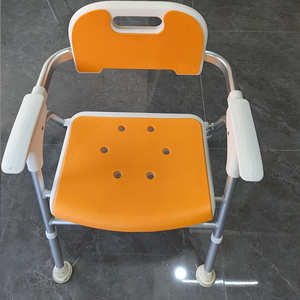 Chaise se pliante en aluminium médicale de douche avec l'ajustement de la hauteur 5 de niveau pour les adultes âgés handicapés - Product Image 5