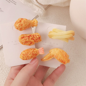 À la mode Vente Chaude Alimentaire Poulet Frit Cheveux Accessoires Pince À Cheveux Drôle Fille Amusant Frange Côté Clip - Product Image 3