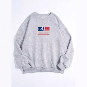 Nouveau Offre Spéciale col rond <span class=keywords><strong>drapeau</strong></span> imprimé <span class=keywords><strong>pull</strong></span> sweat mode <span class=keywords><strong>pull</strong></span> femmes décontracté ample à manches longues - Product Image 5