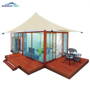 Precio caliente al aire libre Resort Hotel de lujo tienda Glamping playa tela de la tienda de la membrana arquitectónica estructura