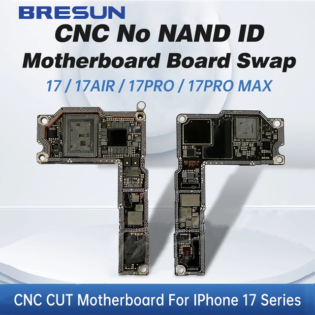 CNC CUT Motherboard for IPhone 17 Pro Max US EU Logic Board Polishing CPU AP RF Board IPhone 17 Air Switching CPU Baseband Swap
