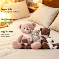 Ours en peluche personnalisé en velours chaud avec rembourrage en coton PP, jouet apaisant anti-stress, cadeau d'anniversaire pour hommes et femmes