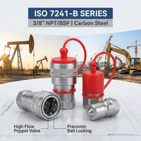 Coupleur hydraulique à déconnexion rapide haute pression Naiwo 3/8" NPT/BSP en acier au carbone ISO 7241-B pour la construction et les équipements pétroliers