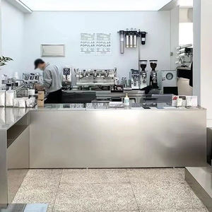 Estación de Mezcla Profesional de Acero Inoxidable Pulido, Portátil, con Almacenamiento, para Uso en Casa, Bar o Cafetería - Product Image 6