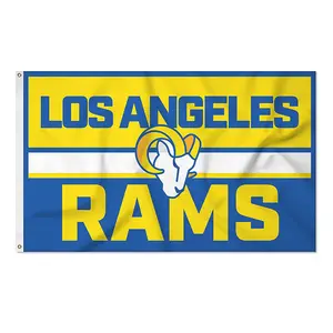 Ready to ship High Quality polyester Sport Los Angeles Rams flag 3 x 5 Ft banner with Grommets indoor outdoor