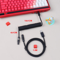 Câbles USB-C tressés en spirale FGG pour clavier de jeu mécanique avec rétroéclairage LED programmable, longueur droite de 1,5 m