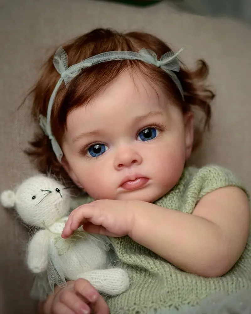 NPK 60CM ready Doll in Picture Reborn Tutti Toddler Girl Hand Paint Doll with Genesis Paint High Quality 3D skin Doll