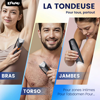 Tondeuse électrique étanche rechargeable pour homme, pour soins personnels et zones sensibles