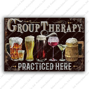 GROUP THERAPY PRACTICED HERE Vintage Tin <strong>Sign</strong> 20X30CM Retro Metal Signs Bar Pub Club Wall Decor Metal Small Plate Wholesales - Product Image 2