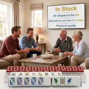 Fichas de Mahjong Americanas Modernas de Lujo Personalizadas con Diseño de Flores de Jardín, Envío Rápido, Acrílico de 4 Capas, 160 Piezas para Póker Familiar Multijugador - Product Image 3