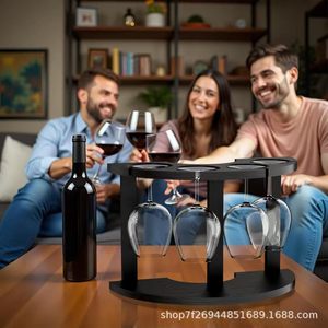 Wooden <b>Desktop</b> Wine Glass Rack 5-9 Stemware Capacity Hanging Storage Living Room Display Rack - Product Image 1