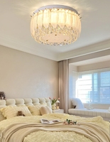 Plafonnier en cristal style plume, spectre complet, protection oculaire LED, lampe de luxe pour salon, chambre à coucher, bureau