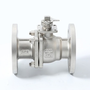Válvula de bola manual de acero inoxidable 304/316 de paso directo con brida, personalizada Q41F-16P, con maneta de bloqueo, DN100, estándar nacional, baja presión - Product Image 1