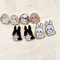 Épinglette personnalisée en émail dur plaqué or avec logo animal adorable, badge en métal pour revers avec impression sérigraphiée
