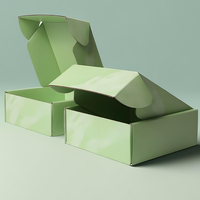 Boîte postale en papier ondulé vert imprimé avec logo personnalisé avec doublure en éponge T-shirt vide pour vêtements Sous-vêtements et boîtes cadeaux