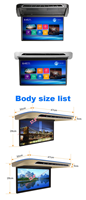 Moniteur de Plafond 15,6'' IPS Électrique Android pour Voiture avec Télécommande, Système de Divertissement TV pour Toit de Voiture, Wi-Fi et USB Intégrés