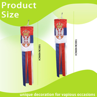 Bandera de Serbia colgante de impresión de 100CM personalizada, Bandera de tubo de pescado, bandera decorativa de tubo de pescado colgante para exteriores