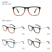Montures optiques carrées en acétate et métal Teenyoun pour hommes, montures optiques en acétate et métal mélangés, en stock