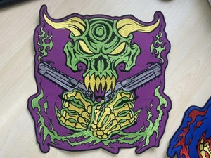 Patch brodé personnalisé tête de mort mexicaine multicolore, thermocollant ou à coudre, pour vêtements, sacs à dos, vente en gros, faible MOQ - Product Image 3