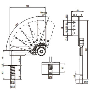 Mécanisme inclinable Rex 90-180 pour tête de lit. Acier zingué - Q&Q - Product Image 2