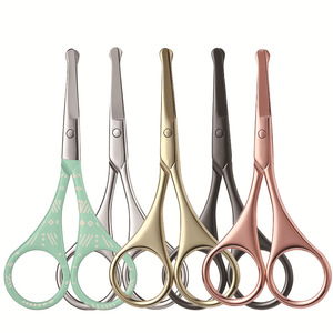 Cute Mini Straight Blade <span class=keywords><strong>Scissors</strong></span> Private Nose Hair <span class=keywords><strong>Scissors</strong></span> Aço inoxidável tamanho pequeno para cuidados pessoais - Product Image 1