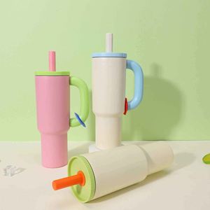Modern Design Stainless Steel Tumbler With <b>Straw</b> 40Oz Vacuum Insulated Travel Mug For Adults - Product Image 1
