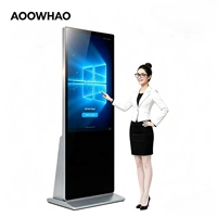 Kiosque interactif tactile sur pied AOOWHAO, système d'exploitation Windows, affichage numérique 4K UHD, affichage publicitaire tout-en-un pour le bureau