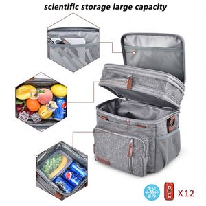 Outdoor Camping Aluminum Foil Insulated 20L Double Layer <b>Large</b> Capacity Waterproof Soft Picnic Portable <b>Cooler</b> <b>Bag</b> for Fishing - Product Image 4