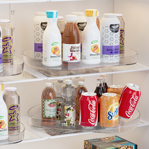 Lazy Susan: votre organisateur de rangement pour réfrigérateur ultime Crystal - Clear Rectangulaire Rotation à 360 degrés - Product Image 4
