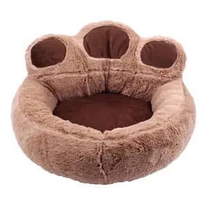 LUMIN corduroy material paw shape dog pet bed round round fashionable dog cat whosale luxury pet bed LM3001 LM3001 Mats