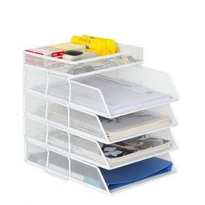 Metal A4 Paper <b>Filing</b> Trays 5 Tiers Stackable File Tray Mesh Desk File Organizer - Product Image 1