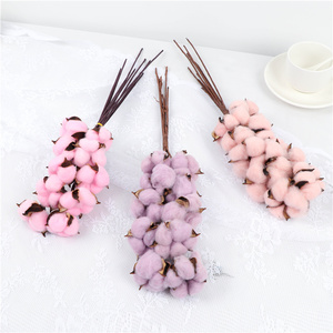 Naturellement séché <span class=keywords><strong>coton</strong></span> <span class=keywords><strong>fleurs</strong></span> blanc maison décorative artificielle branche florale mariage demoiselle d'honneur <span class=keywords><strong>Bouquet</strong></span> décor faux blanc fleur - Product Image 3