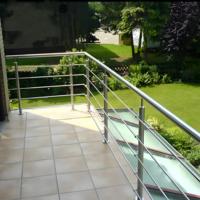 Rampe de balustrade à câbles en acier inoxydable noir mat pour escaliers, balcons et terrasses extérieurs, faible entretien