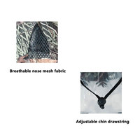 Chapeau camouflage 3D à feuilles avec masque intégré, respirant et léger, casquette de chasse en polyester avec masque, accessoires de camouflage pour la chasse