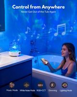 Lumière de douche LED 16 couleurs effet spa avec haut-parleur, lampe étanche, projecteur de bruit blanc et ondes océaniques, télécommande tactile pour salle de bain